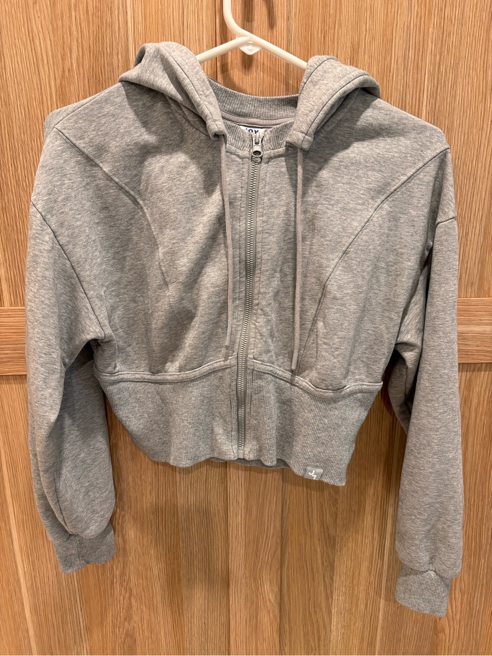 Joy Lab Cropped Gray Zip-Up Hoodie Jacket - Women